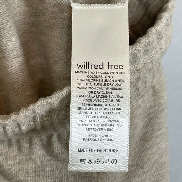 Aritzia Wilfred Free Sweatpants‎ Cropped Wide Leg Straight Beige Women XL Pants - Picture 8 of 11
